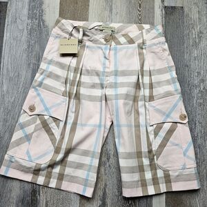 Burberry Pink Novacheck Plaid Shorts Youth 8 NEW